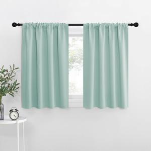NICETOWN Blackout Curtains for RV Windows, Aqua Blue, 29" by 20", 2 Panels, Room Darkening Window Curtain Panels, Easy-Care Solid Thermal Insulated Draperies/Drapes for Daughter Room