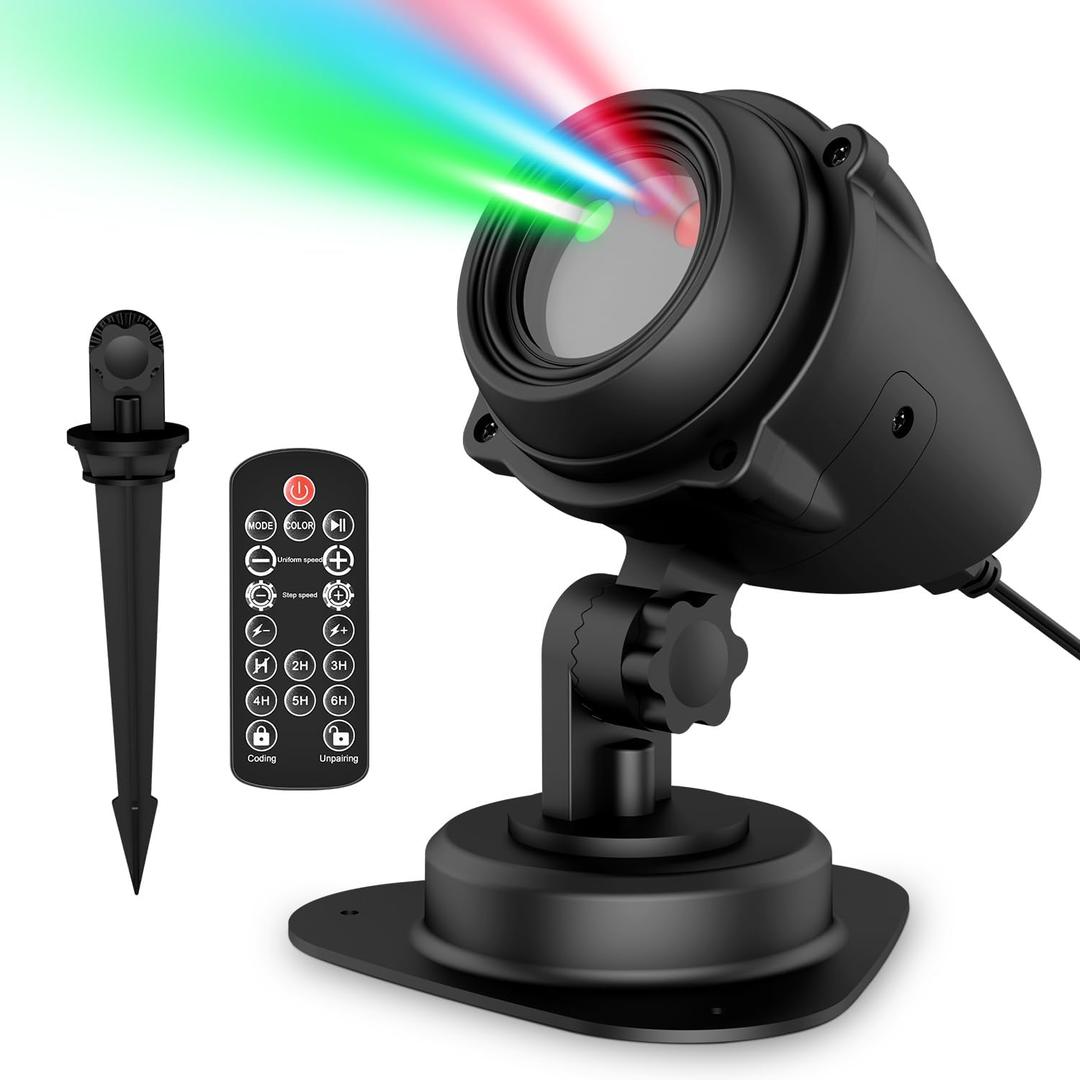 RGB Firefly Laser Projector for Outdoors - IP65 Waterproof, RF Remote & Timer Included, Colorful Light Show for Christmas, Halloween, Yard, Garden & Parties