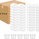 50 Pcs Snack Containers with Lids,Double Compartment Condiment Container,3 Compartment Sauce Container Transparent Plastic Dipping Containers for Snacks,Sauces,Travel, Sampling, and Outdoor Meals