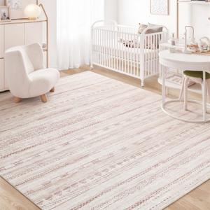5x7 Pink Area Rugs for Living Room Machine Washable Rug Distressed Girls Nursery Rug Indoor Carpet Neutral Moroccan Boho Rug Ultra Soft Area Rug for Bedroom Dining Room Playroom Office