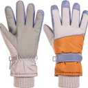 Women Ski GlovesTouchscreen Windproof and Waterproof Gloves Winter Thermal Warm Snow Glove for Skiing Cycling Snowboard for Women Men (Medium, khaki)