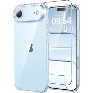 2 x TAURI for iPhone Air Case, Full Camera Protection with Screen Protector, Anti-Yellowing Military-Grade Protection Shockproof Slim Phone Case for iPhone 17 Air 6.5 inch, Clear