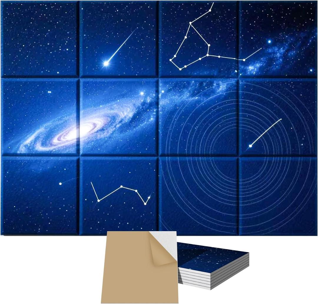 12 Pack Self-Adhesive Acoustic Wall Panels,48x36 in