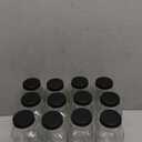 STARSIDE 16oz Glass Juice Bottles with Lids 12 Pack - Square Reusable Drinking Jars for Juicing, Milk, Kombucha - Includes 1 Sponge Brush, 12 Colored Labels