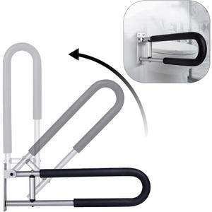 23.6 inch Foldable Handrail Grab Bars, Wall Mounted Toilet Safety Support for Handicap Elderly Seniors Disabled, Shower Bathroom Accessories