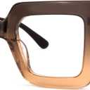 Zeelool Readers Thick Oversized Square Reading Eyeglasses for Women with Standard Anti-Reflective Coating Brandon VFP0306 (Tawny)