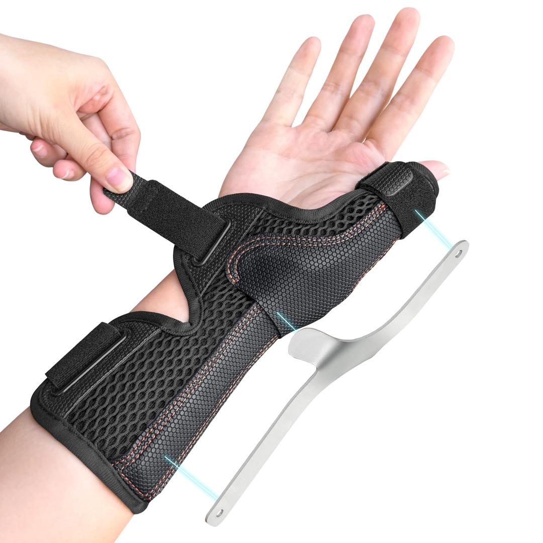 DrFinger De Quervain'S Tenosynovitis Thumb Brace Splint (Black-Regular)
