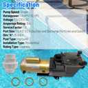 W3SP2610X15 Super Pool Pump 1.5 HP 115/230V 1.5'' Single Speed Replacement for Hayward, SP2610X15 for Inground Swimming Pools and Spas