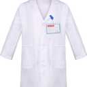 SIZGAROOT Doctor Costume for Kids Toddler Girls Boys Doctor Costume with Lab Coat Halloween Party Dress Up, 3-4T