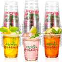 Potchen 50 Pack 12 oz Plastic Merry Friendsmas Cups Disposable Clear Christmas Cups for Christmas Friendsmas Party Decorations Supplies Xmas Holiday Office Home Tableware