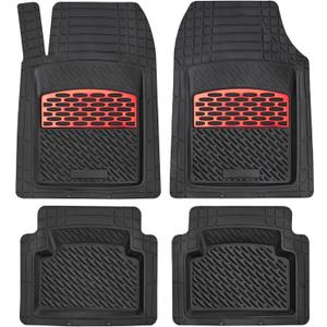 K&K Auto Accessories 3D Car Floor Mat 8 Lb Thick Heavy Duty Durable Universal Sapphire Red Deep Dish for Cars SUVs Minivan Truck