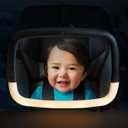 Munchkin Baby Car Mirror for Rear Facing Car Seats, Night Light LED Pivot 360 Baby in-Sight Adjustable Auto Mirror, Black