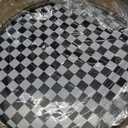 18" Black and White Kitchen Lazy Susan Turntable, Round Checkered Decorative Tray, Large Lazy Susan for Dining Table Centerpiece, Pantry, Kitchen, Bathroom, Countertop, Cupboard, Home Decor