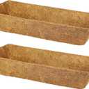 2 Pack 24 Inch Window Box Liners Coco Liners for Planters Coconut Husk Plant Liners 100% Natural Coconut Liners for Planters Coco Coir Liner for Hanging Basket Flowers