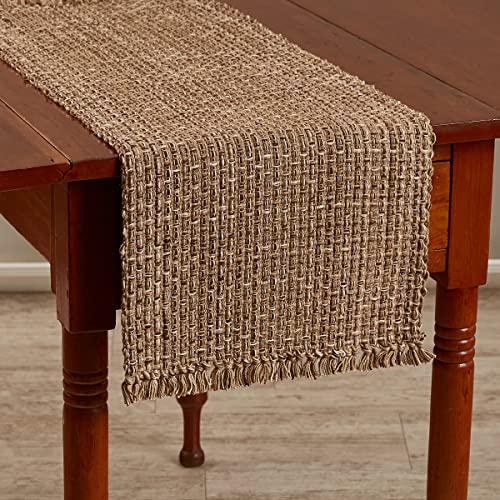 Park Designs Expresso Tweed Farmhouse Table Runner 36 Inch | 13x36 Rustic Dining Table Accessory | Hand Loomed & Rugged Texture | Modern Farmhouse Table Runners 36 Inches