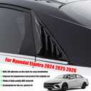Blazeray for Hyundai Elantra 2024 2025 2026 Racing Style Rear Side Window Louvers Air Vent Scoop Shades Panel Cover Auto Exterior Decoration Trim Accessories 2PCS(Bright Black)