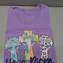 Happy Easter Shirts for Women Floral Rabbit Bunny Shirt Easter Short Sleeve Tee Tops Bunny Purple XL