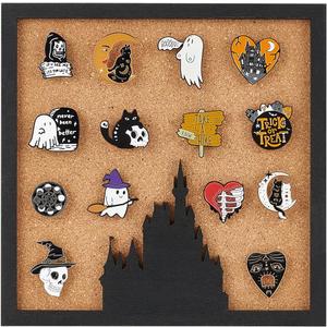 BENECREAT Square Pin Board Cork Board Wall Mounted Cork Board, 0.8inch Thick Bulletin Display Board for Brooch Pin Storage, Office Home and School Decor, 8x8inch