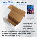 EXYGLO Trading Card Storage Box 25 Pack 520 Count 20pt, 10.6x4.1x3.2 Inch White Cardboard Card Boxes for TCG/MTG/Sport Cards, Fit 3x4 Toploader Shipping or Storing, 13000 Max Capacity in Total