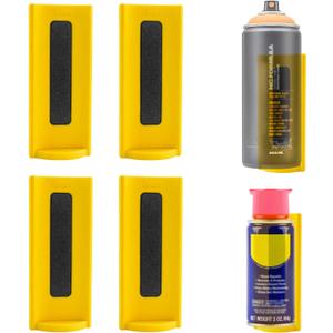 4 Pcs Magnetic Aerosol Spray Can Holder,Powerful Magnet Toolbox Bottle Holder, Spray Can Wall Mount Organizer Paint Can Bottle Rack for Garage,Toolbox, Workspace