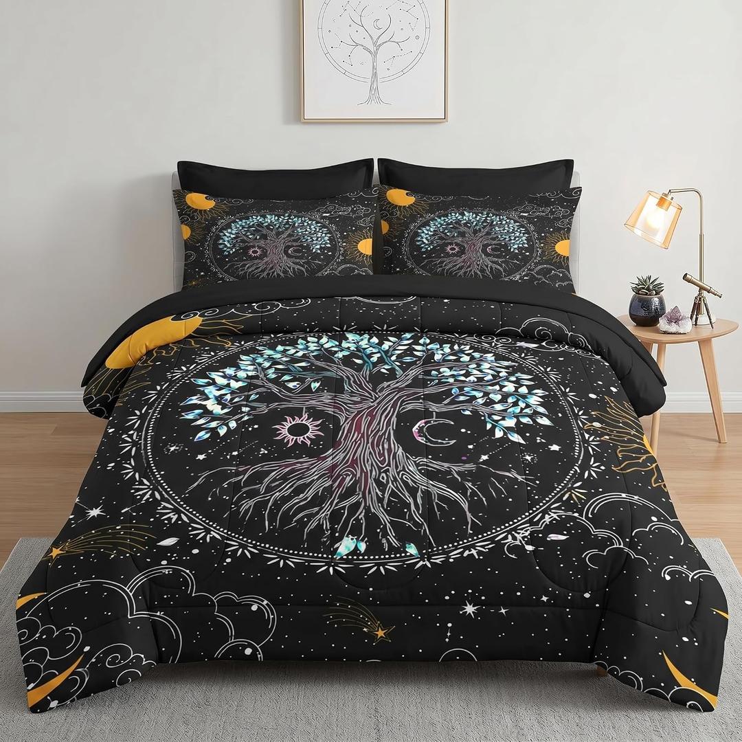 King Comforter Set with Sheets, 7 Pieces Tree of Bedding
