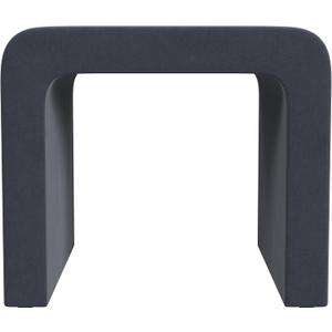 HomePop Modern Arch Velvet Ottoman Home Dcor|Ottoman for Living Room & Bedroom - Steel Blue Velvet
