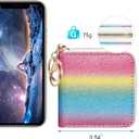 GEEAD Small Glitter Wallet for Women Girls Mini Coin Purse Pouches with Key Ring
