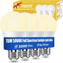Neporal 15W Full Spectrum Light Bulb, 2700K Warm UV-Free Natural Sunlight Bulbs, 15W 100W Equivalent LED Light Bulb, CRI 90+, No Flicker, 1200Lumen Daylight Sun Light for HumansHome & Office,4PK (2700k Soft White)