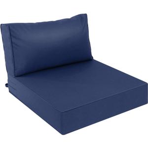 AAAAAcessories Outdoor Deep Seat Cushions, Waterproof, Fade-Resistant Patio Furniture Replacement Cushions, 25.5" x 25.5" x 5" + 25.5" x 13.5", Navy Blue
