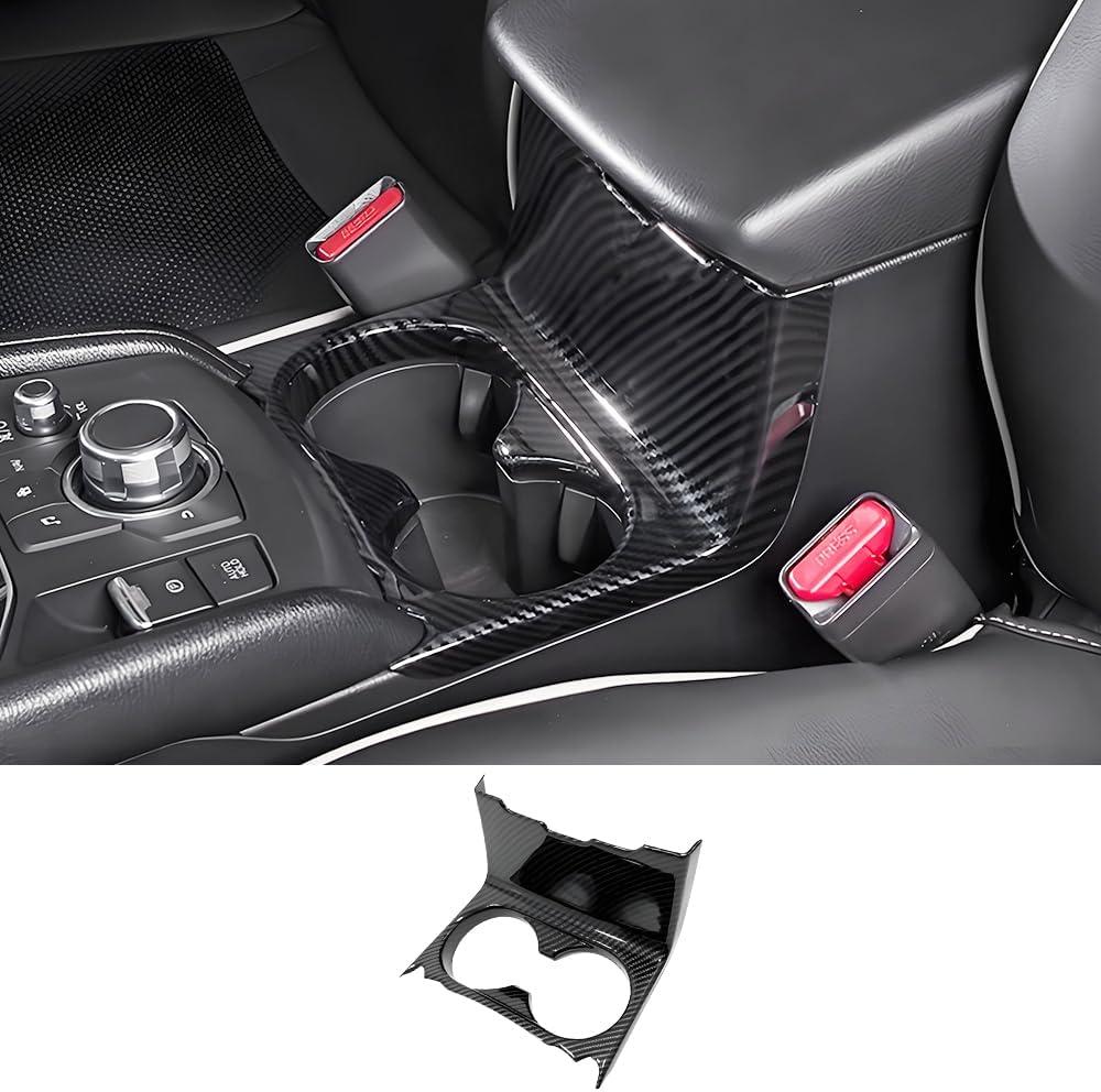 Car Center Console Armrest Front Cup Holder Trim Panel for Mazda CX-5 CX5 2017 2018 2019 2020 2021 2022 2023 2024 2025 Auto Interior Accessories CupHolder Decor Cover Carbon Fiber Style Kit Accessory