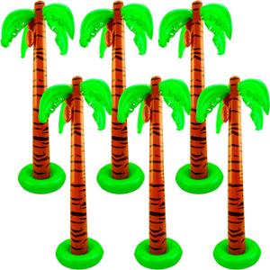 6 Pieces 40 Inch Inflatable Palm Trees Large Coconut Tree Blow Up Palm Trees for Summer Tropical Beach Hawaiian Party Decoration