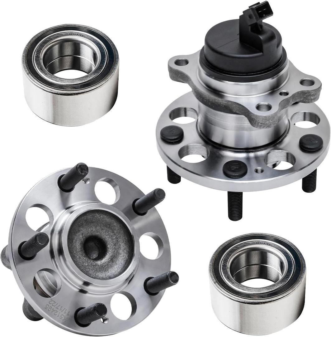Detroit Axle - 4pc Wheel Bearing Hubs Kit for Kia Soul 2014-2016, Soul EV 2015-19, 2 Front Wheel Bearings 2 Rear Wheel Bearing Hubs Assembly Replacement