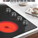 Karinear 24 Inch Electric Cooktop 4 Burners Electric Stove, Knob Control
