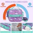 2 x JOOPETALK Bento Lunch Box Set for Kids with 9oz Soup Thermo, Insulated Lunch Bag,Leak-proof BPA-free Lunch Food Container with 3-4 Conpartments for School Travel-Pur-blue