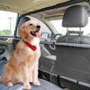 Dog Car Barrier Escape-Proof, 56" Wide Divider for 2nd 3rd Row Seats & Cargo Area, Durable Back Seat Gate Trunk Barrier with See Through Net Mesh for Trucks, Large SUV & Full Sized Vehicles