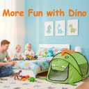 Pop up Kids Play Tent, Foldable Kids Playhouse Indoor Outdoor Toys Tents for Boys Girls Toddlers Birthday with Portable Storage Bag, Green Dinosaur