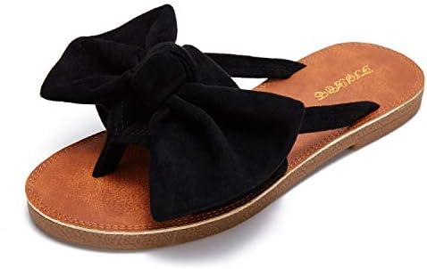 FISACE Womens Slip On Flip Flops Ring Toe Strappy Summer Gladiator Flat Sandals, Size 9 1/2