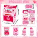 2 x Valentine Boxes for Kids Valentines Day Cards for Kids Love Tickets Machine Boxes with 27 Valentine Cards for Girls Boys Valentines Gifts for School Class Classroom Exchange Gifts Party Favors