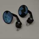 RACOONA Bar End Mirrors, Anti Glare Side View Mirrors for Handlebar, Fits Most Motorcycle with 7/8'' Handlebar (Blue Lense, Round)
