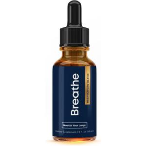 BREATHE 8-IN-1 Mullein Drops for Lungs & Airways 2 fl.oz. - Peppermint, Thyme, & Mullein Leaf Extract - Lung Detox for Smokers - Break up Mucus & Breathe Clear- GMO-Free & Made in USA- 2 months supply, EXP: 06/2027