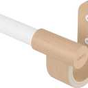 Umbra Bellwood Curtain Rod for Window Drapery, Adjustable Length 42" to 120", Set Includes Finials and Mounting Hardware, White/Natural