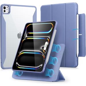 ESR for iPad Pro 11 Inch Case (M5/M4) 2025/2024, Removable Magnetic Cover, Vertical Stand, Fully Supports Pencil Pro and Pencil (USB-C), Rebound 360 Series, Purple
