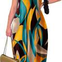 LaiyiVic Women's Casual Maxi Dresses Summer Sexy Stripe Bodycon Long Floor Length Sleeveless Colorful Sundresses Plus Size L