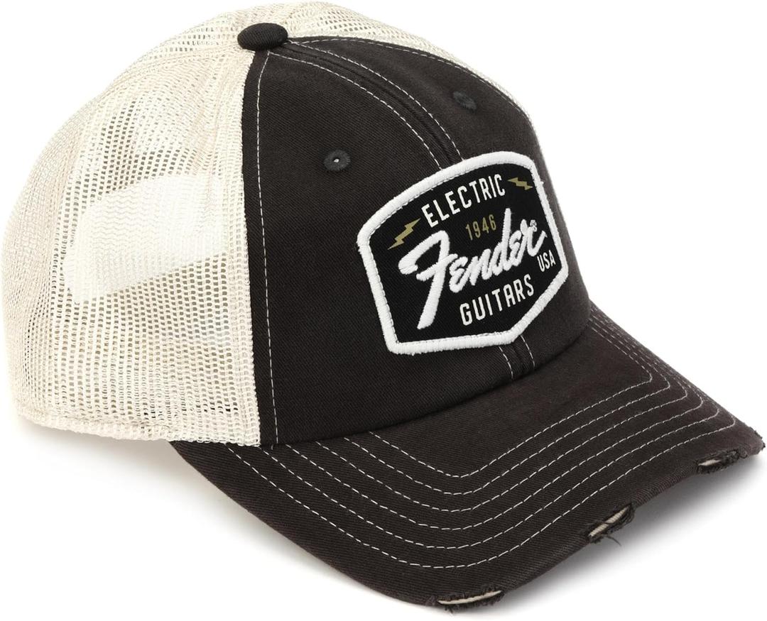 Fender Transition Logo Patch Hat, Black/Stone One Size