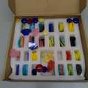 LITMIND 24 Pcs Stained Glass Flower Mosaic Tiles  12 Bright Mixed Colors, Large & Small Petal Pieces  DIY Mosaic Supplies for Crafts & Art Projects