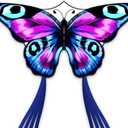 Colorful Butterfly Kite,Easy to Fly Large Outdoor Kite for Kids & Adults, Beach & Park Toys with Durable Nylon, Family Fun Activities (purple)