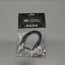 Flat Low Profile Guitar Patch Cable 8 inch for Effects Pedals, S-Shape, 1/4 inch Right-Angle, White, 3-Pack