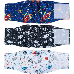 Pet Soft Dog Belly Band - 3 Packs Reusable Dog Diapers Male Doggy Diapers Wraps - Washable Dogs Belly Bands for Male Dogs (Space, XS) Pet Soft Dog Belly Band - 3 Packs Reusable Dog Diapers Male Doggy Diapers Wraps - Washable Dogs Belly Bands for Male Dogs (Space, XS)