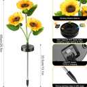 Upgraded Solar Sunflower Lights, 4-Pack Solar Garden Lights with Bigger Round Panel, 40-Hour Runtime for Indoor & Outdoor Decor, Waterproof for Patio Yard Garden