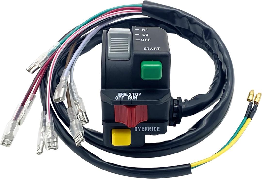 Left Handlebar Start Stop Override Headlight Switch for Polaris ATV 400L 6X6 Magnum 425 Scrambler 400 500 Sportsman 335 400 500 Trail Boss 250 Worker 335 Xplorer 300 400 500 Xpress 300 400 4110193